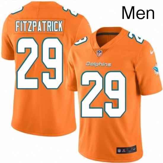 Mens Nike Miami Dolphins 29 Minkah Fitzpatrick Limited Orange Rush Vapor Untouchable NFL Jersey